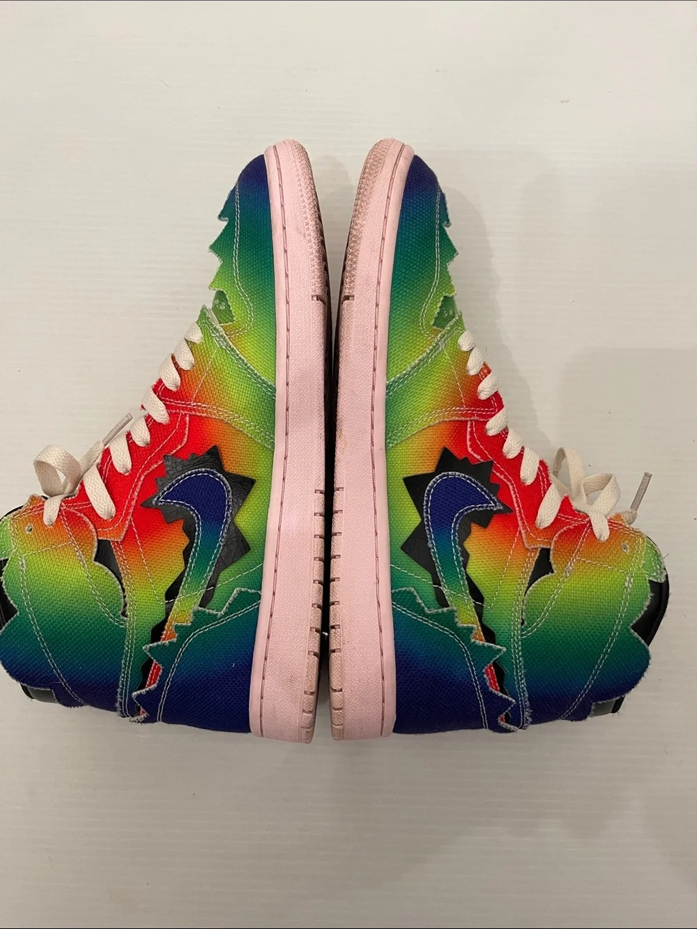 NIKE AIR JORDAN 1 RETRO HIGH OG J BALVIN TIE DYE MULTICOLOR SNEAKERS MENS SIZE 9